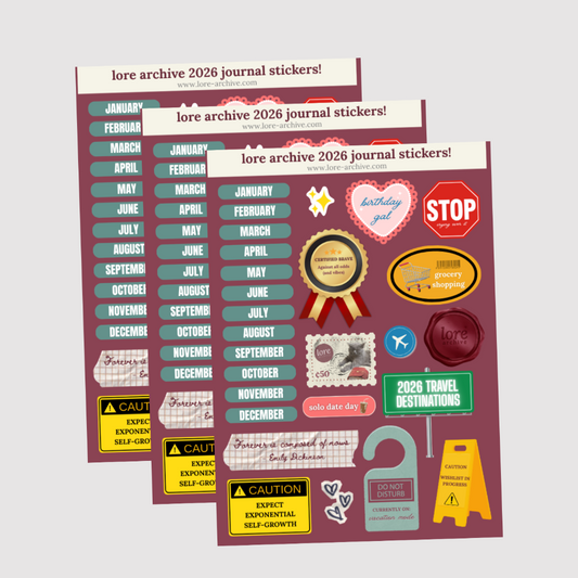 2026 Lore Archive Journal Stickers